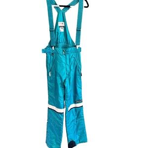 Spyder Ski Bib Pant Men S Teal Suspenders Snow Thinsulate Insulation Entrant VTG